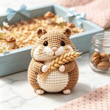 1pc Happy Corgi/Wheat Hamster/Duck/Penguin Crochet Kit (Unfinished, Simple Hand Crochet Required)! DIY Crochet Set For Beginners, Includes Step-By-Step Guide And English Instructions, Christmas Decoration Gift - DIY Crochet Kit - View 8