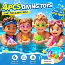 4pcs Pool Toys, Random Color PP Material, 3 Sink And 1 Spin Up, Swimming Pool Diving Set, Diving Pool Toys, Bathtub Toys, Pool Toys, Swimming Toys, Suitable For Children's Diving Sports And Breath-Holding Practice, Summer Beach Water Games, Children's Birthday Gifts, Water Party Entertainment, Category: Diving Rings, Diving Sticks - Multicolor - View 4