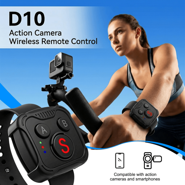 Wireless Camera Remote Control, Compatible With Multiple Devices Such As/Action Camera/Phone/360 Camera, Wireless Shutter, Perfect For Outdoor Sports, Video Recording, Selfie, Travel Photography, Built-In 120mAh Battery