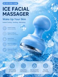Dispositivo de compresión fría facial de acero inoxidable con espejo, rodillo de hielo, instrumento de belleza, dispositivo de compresión de hielo facial - Multicolor - Ver 3