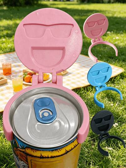 Reusable Soda Can Dust Cover, Flip-Top Beverage Can Lid, Beer Can Protective Cap. Suitable For Outdoor Picnic, Backyard Camping, Beach Party, Sports Game Watching, Daily Home Leftover Beverage Storage, Travel Hiking Beverage Protection.