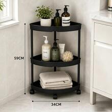 3/4/5 Tier ABS Plastic Corner Shower Caddy, With 4 Universal Wheels, Space-Saving Bathroom Kitchen Daily Necessities Mobile Storage Rack, Easy To Assemble And Disassemble - Multicolor - View 14