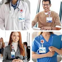 Retractable Durable Acrylic ID Holder - Nurse Badge Reel With Clip For Healthcare Professionals,School Supplies,Back To School - A - View 6