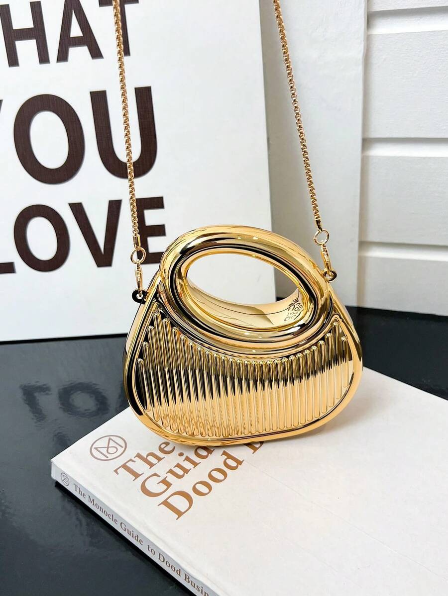 New Acrylic Mini Bag Fashion Evening Bag Chain Shoulder Crossbody Bag - Gold - View 1