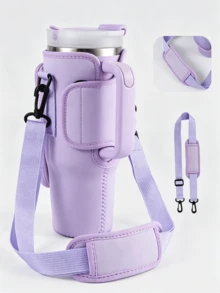 Seka Paul 40oz Glass Water Bottle Sleeve, Neoprene Crossbody Bag With Phone Pocket, Adjustable Shoulder Strap, Suitable For Hiking, Camping, Fitness, Vacation Cruise Essentials, Travel Essentials, Back To School - Multicolor - View 5