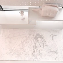 Korean Ins Japanese Anime Pink Blue Polka Dots Bow Sweet Girl's Room Y2K Girl PU Leather Mouse Pad Office Study Room Desk Waterproof Tablecloth Computer Keyboard Game Mouse Pad Table Mat - View 11