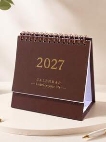 1件 2027年桌曆－緊湊垂直翻頁設計，耐用金屬環裝訂，清晰月度版面，適用於居家辦公或學校組織管理 - 彩色 - 查看 15