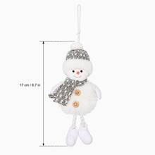 2pcs 17CM Hanging Snowman Christmas Ornament, White Winter Snowman With Knitted Hat, Scarf & Button Details, Soft Fabric Holiday Tree Pendant For Christmas Tree, Window, Mantel, Home, Party & New Year Decor - Multicolor - View 11