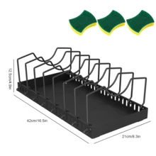 Küchenaufbewahrungsregal, Multifunktionaler Topfhalter, Deckelhalter, Eisenregal. - Übersicht 2