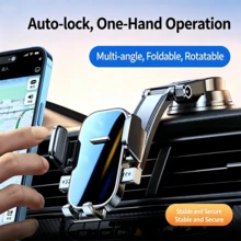 1pc Magnetic Car Phone Holder, Adhesive Foldable Multi-Joint Bracket, 360° Rotating Navigation Phone Mount, Suitable For Windshield & Dashboard, Universal Smartphone Accessory - A - View 3