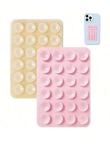 1件/2件/3件/4件/5件 矽膠吸盤手機支架，防水黏性底座，適用於大多數手機，通用手指握把，適合自拍與錄影 - 彩色 - 查看 5