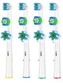12pcs Black/White 1cm Diameter Electric Toothbrush Replacement Heads For Deep Cleaning, Compatible With Pro 1000/9600/5000/3000/8000/Genius And Smart Electric Toothbrushes - 查看 7