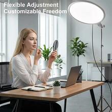 14 Inch Indoor Fill Ring Light With 71 Inch Foldable Tripod Stand, Freely Adjustable Light Shade And Soft Light Intensity, Classic Phone Fixing Design For Daily Leisure Live Streams And Personal Beauty Content Creation - US A Type Plug(110-127V) - View 6