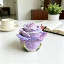 Mangkuk Gula Keramik Berbentuk Bunga Mawar yang Dilukis Tangan, Toples Bumbu, Dekorasi Meja Makan Dapur Rumah, Hadiah untuk Hari Valentine, Hari Ibu, Hari Raya - MultiWarna - View 8