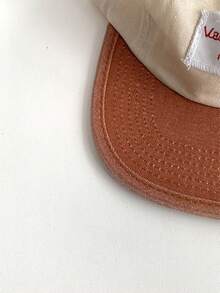 Vintage Letter Baseball Cap For Women, All-Season Student Versatile Duck Bill Hat, Breathable Wide Brim Mesh Cap, Niche Colorblock Flat Brim Duck Bill Cap, Soft Top Large Embroidered Letter Streetwear Brand Baseball Cap, Face-Slimming Skater Hippie Chicks Style - Multicolor - View 8