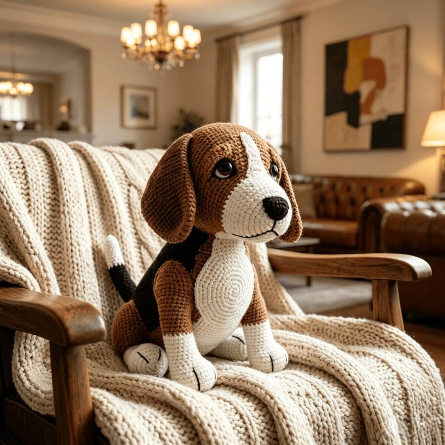 1pc Lazy Dachshund & Beagle Crochet Kit (Semi-Finished, Simple Hand Crochet Required)! Beginner DIY Crochet Set With Step-By-Step Guide And English Instructions, Cute Desktop Home Decor, Perfect As Holiday And Birthday Gift For Family And Friends - DIY Crochet Kit - View 1