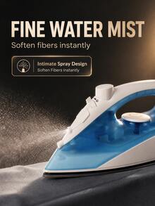 SOKANY 1400W Fast Heating Steam Iron, 170ML Large Water Tank, Ceramic Non-Stick Soleplate Anti-Drip Adjustable Steam Iron, Suitable For All Fabrics Home Use - Baby Blue - View 8