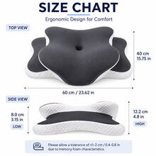 Gối cổ bướm cao su non công thái học, gối hỗ trợ cổ hai độ cao, phù hợp cho người ngủ nghiêng, nằm ngửa và nằm sấp, vỏ gối có thể tháo rời và giặt được, phù hợp dùng tại nhà và khi đi du lịch - Nhiều màu - Xem 11