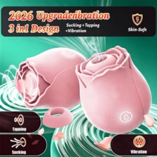 RUIJU Dildo - Sucking Vibrator Rose Sex Toy G Spot Vibrator - Clitoral Nipple Massage Sucking Vibrator -Vibrator Dildo - 10 Powerful Modes, Anal Toys For Couple, Woman Pleasures Toy [Valentine's Day Gift] - 顏色1 - 查看 3