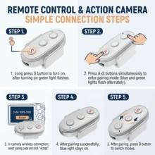 Wireless Camera Remote Control, Compatible With/Action Camera/Phone/360 Degree Camera And Other Devices, With Wireless Shutter Function, Suitable For Outdoor Sports, Video Recording, Selfie And Travel. Built-In 55mAh Battery - View 9