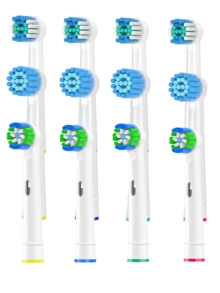 12pcs Black/White 1cm Diameter Electric Toothbrush Replacement Heads For Deep Cleaning, Compatible With Pro 1000/9600/5000/3000/8000/Genius And Smart Electric Toothbrushes - 查看 30