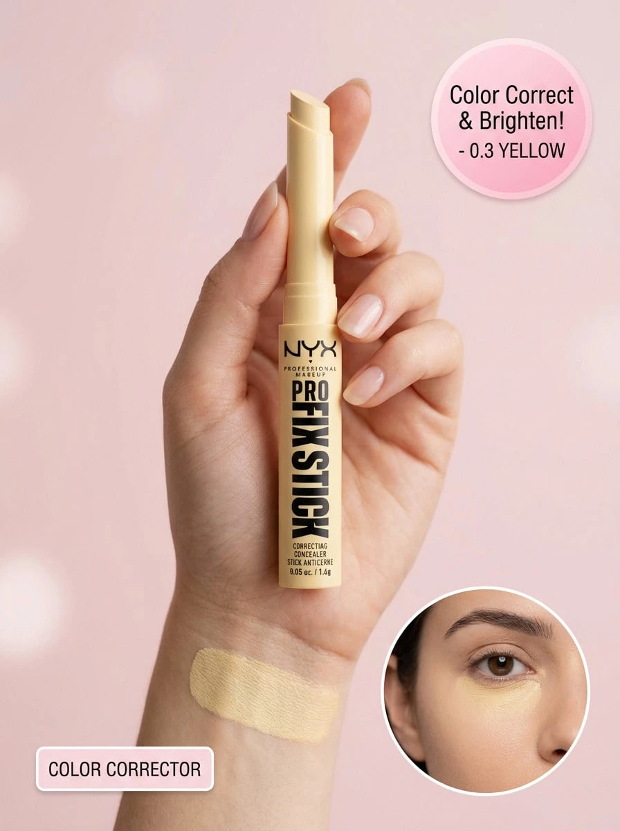 NYX Pro Fix Stick 修容遮瑕膏 0.3 黄色遮瑕膏 0.05 盎司/1.6 克 修正肤色 淡化黑眼圈 中和黄色 质地柔软 高遮瑕力 持久耐用 适合女朋友 妻子 母亲 朋友 生日 毕业派对 旅行 露营 户外 学校 校园旅行 节日 周年纪念 秋季 秋季 万圣节 秋季妆容 清新透亮的肌肤 低调的现代优雅 少即是多 - 0.3 黃色 - 查看 1