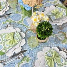 1/2/4pcs Mori Style Lotus Leaf Ruffle Green Plaid Placemats, Vintage Round Table Heat-Resistant Mats - Multicolor - View 5