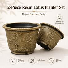 Extra Large Extra Thick Resin Thickened Large Flower Pot For Iron Tree, Fruit Tree, Balcony, Yard, Planting Trees And Growing Lotus - B - View 2