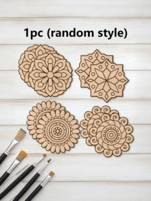 OBOVAY 23pcs/22pcs/1pc Creative Graffiti Wood Painting Craft Set Bohemian Pattern Suitable For Daily Home Decoration Festival Pendants, Hanging Decorations, Coasters, Holiday Gifts, Etc It Is Also The Most Suitable Gift For Diy Enthusiasts And Beginners - Multicolor - View 13