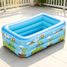 1 Rectangular Pool, Featuring A Large Water Play Area, Waterproof And Wear-Resistant, Easy To Store Without Taking Up Much Space, Suitable For Courtyards And Terraces. - A - View 5