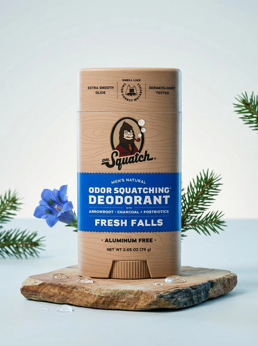 Dr. Squatch Men's Natural Deodorant Fresh Falls Original 2.65oz/75g - Perfume For Long Lasting Suitable For Birthday, Office, Gift, Daily Use - Multi Scents - View 1