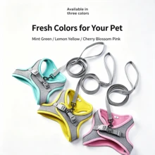 High Reflective Dog Harness Collar Leash Set, Adjustable Thickened Oxford Fabric Vest With Front And Rear Control Handles, Anti-Pull Anti-Choke Design, Durable And Comfortable Pet Gear, Suitable For Outdoor, Small Medium Large Dogs, Multiple Sizes Available - Multicolor - View 5