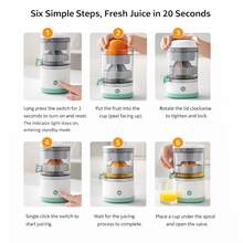 TazTir Electric Citrus Juicer Wireless USB Rechargeable Automatic Orange Lemon Squeezer, Bladeless Mini Fruit Juice Press, Fast 20s Extraction, Easy Clean, Portable For Home Office Travel - Mint Green - View 8