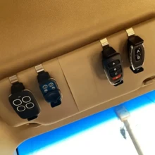 Set Organizer Pelindung Matahari Mobil, Klip Kacamata Pelindung Matahari Mobil, Klip Tiket, Klip Kacamata, Bahan ABS Tahan Lama, Cocok Untuk Semua Mobil - A - View 5