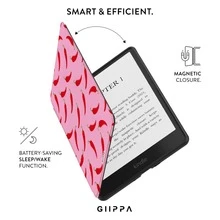 GIIPPA Protective Case For Kindle E-Reader, Book Style Handheld, Chili Pepper Pattern, Compatible With Kindle Paperwhite 5th/6th/7th, Paperwhite 10th/11th/12th, Kindle(Colorsoft)/10th/11th/12th And Other Popular Models, Kindle Protective Case/Kindle Accessories - Multicolor 1 - View 4