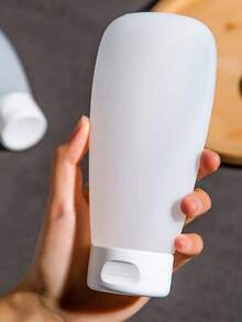 1/3/5件 100ml 可重複填充擠壓瓶，防漏旅行洗漱用品容器，適用於洗髮精乳液，便攜式液體分裝瓶 - 白色 - 查看 2