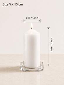 White Pointed Cylindrical Candle, 5cm Diameter, Smokeless And Odorless, Suitable For Home Decor, Wedding, Party, Dining Table, Church Prayer, Ramadan, Christmas, Thanksgiving, Halloween, Relaxation Meditation And Ambient Lighting - White Pointed Cylinder - View 16