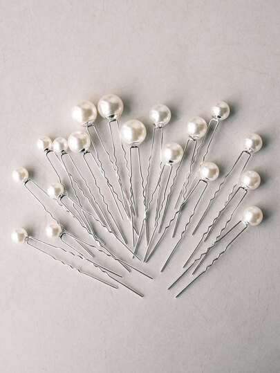 18 Piece Set Of High Gloss Faux Pearl Simple Bridal Hairpin, Suitable For Daily Wedding Hair Decoration And Hair Accessories