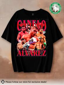 Vintage Canelo Alvarez T-Shirt - Custom Vintage Design, High-Quality T-Shirt, Urban Clothing For Boxing Fans, Gift Idea, Sizes For Adults And Children - Black - View 1