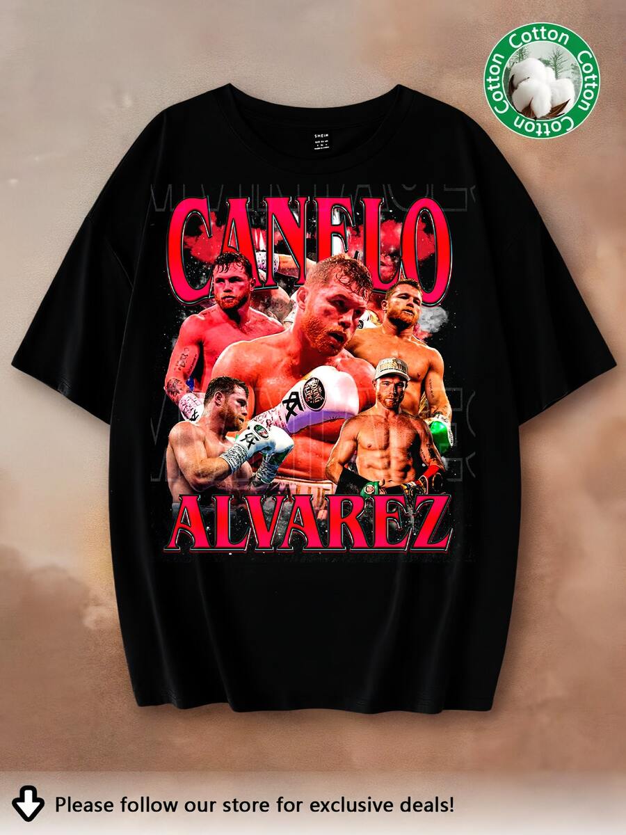 Vintage Canelo Alvarez T-Shirt - Custom Vintage Design, High-Quality T-Shirt, Urban Clothing For Boxing Fans, Gift Idea, Sizes For Adults And Children - Black - View 1