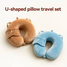 2pcs U-Shaped Pillow & Eye Mask Set, Memory Foam Neck Pillow With Cartoon Eye Mask, Portable Travel Pillow, Sleep Aid, Multiple Colors Available - 2-piece Set - View 22