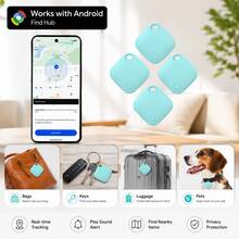 RSH 4pcs Smart Tags For Android, Compatible With Android Find Hub APP (Android System Only, System Requirements 9+), Smart Tracker Wireless Anti-Lost Item Locator, Suitable For Keys, Wallet, Backpack, Tablet - Multicolor - View 13