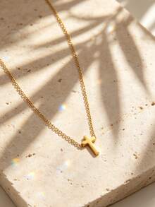 VceTd 2PCS Minimalist Cross Pendant Stainless Steel Necklace For Women, Suitable For Daily Wear Or Gift - Yellow Gold - View 6