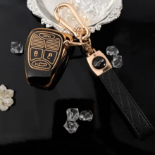Compatible With Jeep Liberty, Compass, Chrysler Straight Key, Electroplated White Edge TPU Anti-Scratch Protective Case, Women's Minimalist Style, Full Coverage Anti-Drop, Wear-Resistant, Dust-Proof, Exquisite Versatile, Gift Choice, Modification Protective Case, Fits Chrysler Straight Key, Car Accessories, Machine Parts, Key Fob Cover - Logo Rope - View 9