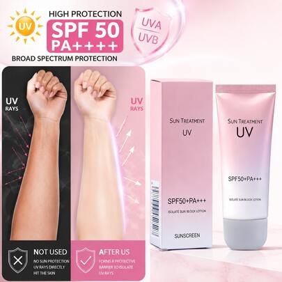 لوشن واقي من الشمس عازل، منعش ومرطب، SPF عالي، طويل الأمد، مقاوم للماء، حماية من الأشعة فوق البنفسجية