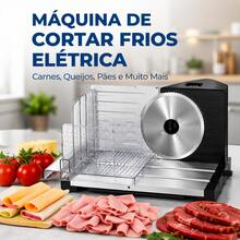 Máquina de Fatiar e Cortar Frios Elétrica Compacta para Carnes e Queijos - Entrada do Brasil (220V) - Visão 3
