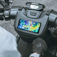 Waterproof Handlebar Bag, Motorcycle Front Horizontal Screen Storage Bag, Electric Scooter With Touch Screen Navigation, Motorcycle Accessories, Can Hold Gloves, Arm Sleeves, Sunglasses, Sunscreen Clothes, Beach Gear, Suitable For Bicycles And Motorcycles, Reusable Bicycle And Motorcycle Accessories - Horizontal Hanging Bag - View 11