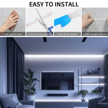 Battery Powered Under Cabinet LED Light Strip Warm White, Flexible LED Light Strip Suitable For Kitchen Cabinet Countertop Shelf Lighting Home Decor (Battery Not Included) - Battery Box LED Light Strip - View 4