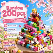 48/100/200/300片磁性积木，0.78英寸磁性片，豪华游泳池别墅城堡派对系列拼装玩具，STEM感官玩具，圣诞节/万圣节/生日礼物，适合3岁以上男孩女孩 - 彩色 - 查看 14