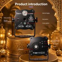 USB Powered Laser Lights, DJ Disco Stage Party Lights,Disco Dance Hall Lights,120 Lighting Effects, Projection Lights For Christmas And Halloween Decoration, Voice Controlled Strobe Projectors, Karaoke Bars, KTV, Dance Gifts, Birthdays And Weddings - 彩色光 - 查看 10